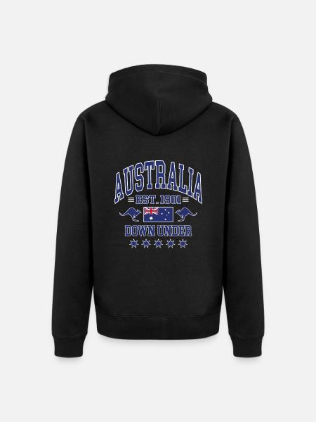 Australia - Unisex Premium Organic Zip Hoodie - black