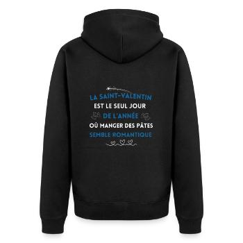 La Saint Valentin est le seul jour - Veste à capuche bio Premium Unisexe - noir - Dos - Nico (187cm)