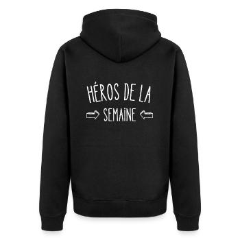 héros de la semaine - Veste à capuche bio Premium Unisexe - noir - Dos - Nico (187cm)