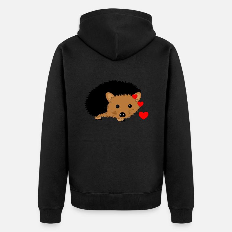 Hérisson Saint-Valentin - Veste à capuche bio Premium Unisexe - noir