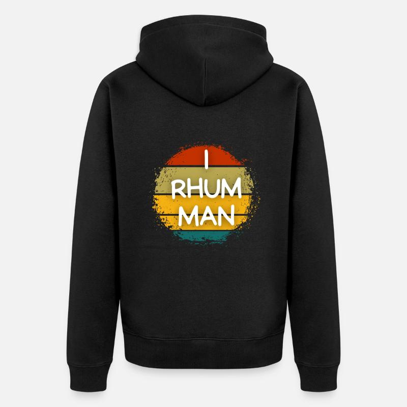 i rhum man - Veste à capuche bio Premium Unisexe - noir