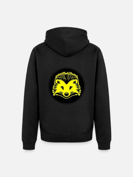 Igel Tier - Unisex Premium Bio Zip Hoodie - Schwarz
