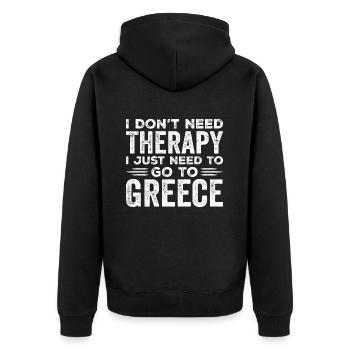 I Don't Need Therapy I Just Need Go To Greece - Veste à capuche bio Premium Unisexe - noir - Dos - Nico (187cm)