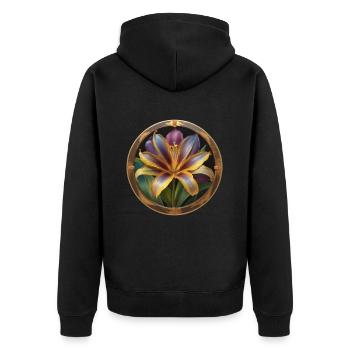 Lilac flower in bloom - Unisex Premium Organic Zip Hoodie - black - Back - Nico (187cm)