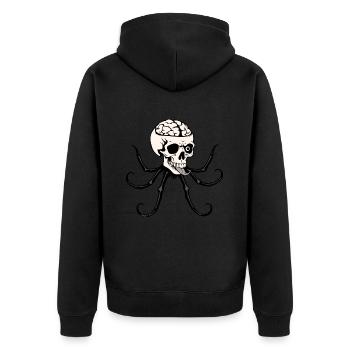 Octopus Skull - Unisex Premium Organic Zip Hoodie - black - Back - Nico (187cm)