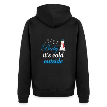Baby its cold outside - Unisex Premium Bio Zip Hoodie - Schwarz - Hinten - Nico (187cm)