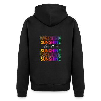 Sunshine - Unisex Premium Bio Zip Hoodie - Schwarz - Hinten - Nico (187cm)