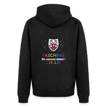 Fasching Do samma dabei - Unisex Premium Bio Zip Hoodie - Schwarz - Hinten - Nico (187cm)