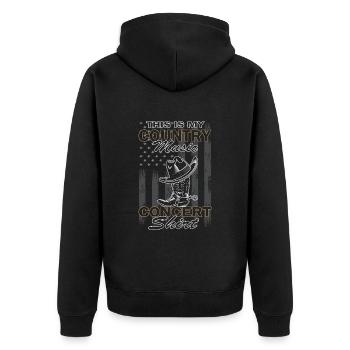 This Is My Country Concert Music Line Dancing - Unisex Premium Bio Zip Hoodie - Schwarz - Hinten - Nico (187cm)