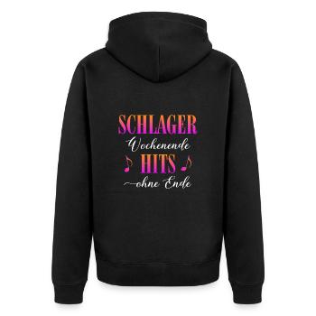 Schlager Weekend - Unisex Premium Organic Zip Hoodie - black - Back - Nico (187cm)