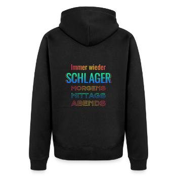 Immer wieder Schlager - Unisex Premium Bio Zip Hoodie - Schwarz - Hinten - Nico (187cm)