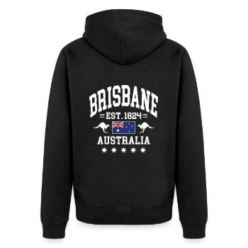 Brisbane - Veste à capuche bio Premium Unisexe - noir - Dos - Nico (187cm)