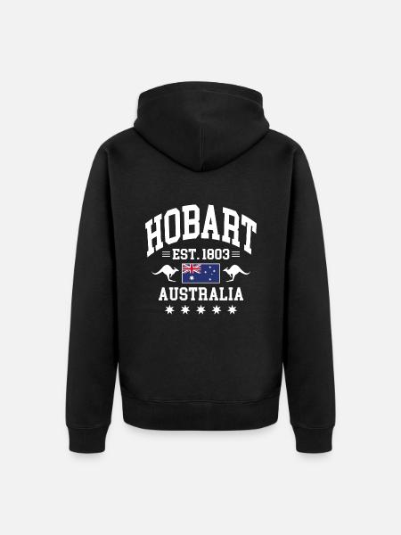 Hobart - Unisex Premium Organic Zip Hoodie - black