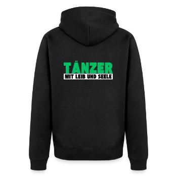 Tänzer mit Leib und Seele - Unisex Premium Bio Zip Hoodie - Schwarz - Hinten - Nico (187cm)