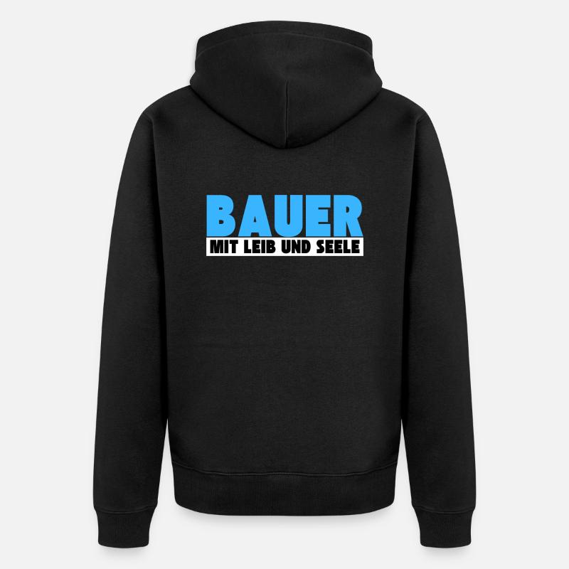 Bauer mit Leib und Seele - Unisex Premium Bio Zip Hoodie - Schwarz