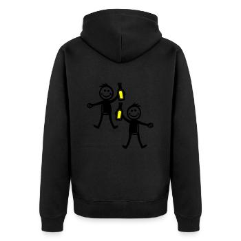 Boire une bouteille de bière - Veste à capuche bio Premium Unisexe - noir - Dos - Nico (187cm)