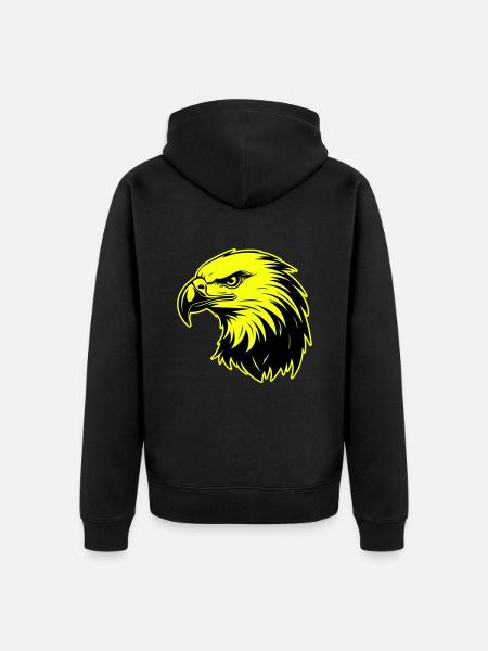 Eagle Head Portrait Icon - Unisex Premium Organic Zip Hoodie - black