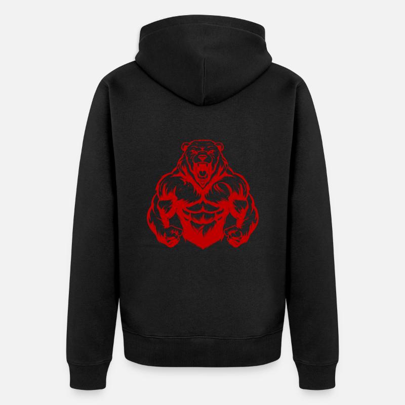 Muscles de l’ours grizzli musculation - Veste à capuche bio Premium Unisexe - noir
