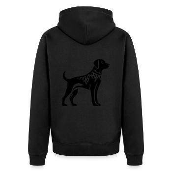 Chien dalmatien - Veste à capuche bio Premium Unisexe - noir - Dos - Nico (187cm)
