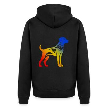 Chien Dalmatien Coloré - Veste à capuche bio Premium Unisexe - noir - Dos - Nico (187cm)