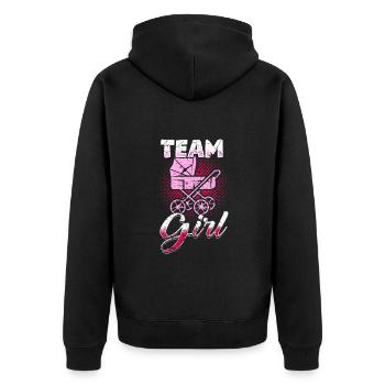 Equipe Fille Grossesse Fille Fille Naissance - Veste à capuche bio Premium Unisexe - noir - Dos - Nico (187cm)