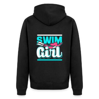 Filles de natation - Veste à capuche bio Premium Unisexe - noir - Dos - Nico (187cm)