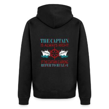 Schifffahrt Regeln Boot Kapitän - Unisex Premium Bio Zip Hoodie - Schwarz - Hinten - Nico (187cm)