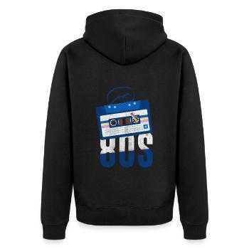 80s 80s Music - Unisex Premium Organic Zip Hoodie - black - Back - Nico (187cm)