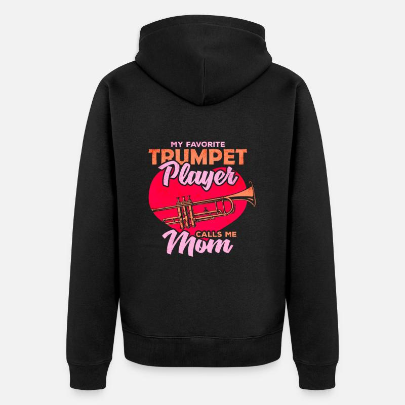 Trompette Mère Trompettes Instrument - Veste à capuche bio Premium Unisexe - noir