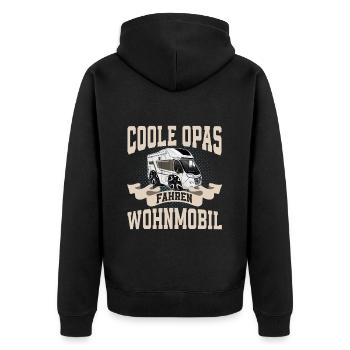 Camping Camper Campen Opa - Unisex Premium Bio Zip Hoodie - Schwarz - Hinten - Nico (187cm)