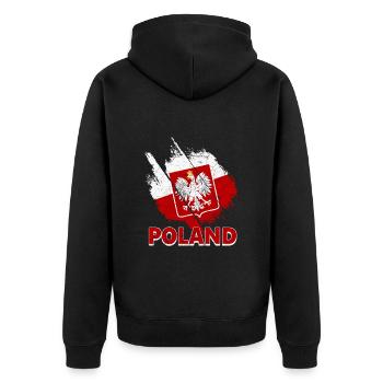 Pologne Polska Drapeau polonais - Veste à capuche bio Premium Unisexe - noir - Dos - Nico (187cm)