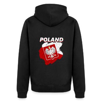 Pologne Polska Drapeau polonais - Veste à capuche bio Premium Unisexe - noir - Dos - Nico (187cm)