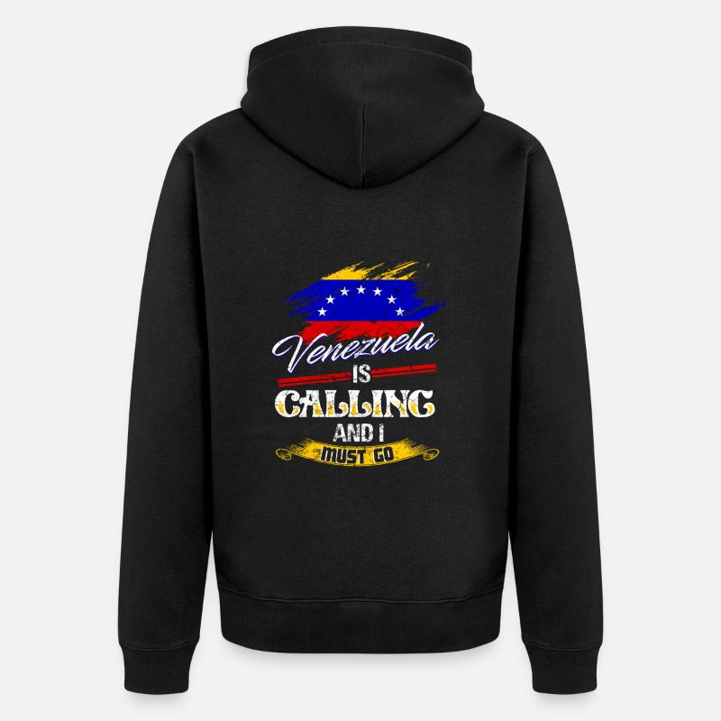 Vacances au Venezuela - Veste à capuche bio Premium Unisexe - noir