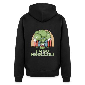 Broccoli Broccoli Vegetables Vegan - Unisex Premium Organic Zip Hoodie - black - Back - Nico (187cm)
