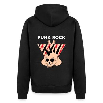 Punk Rock Punks Punk - Unisex Premium Bio Zip Hoodie - Schwarz - Hinten - Nico (187cm)