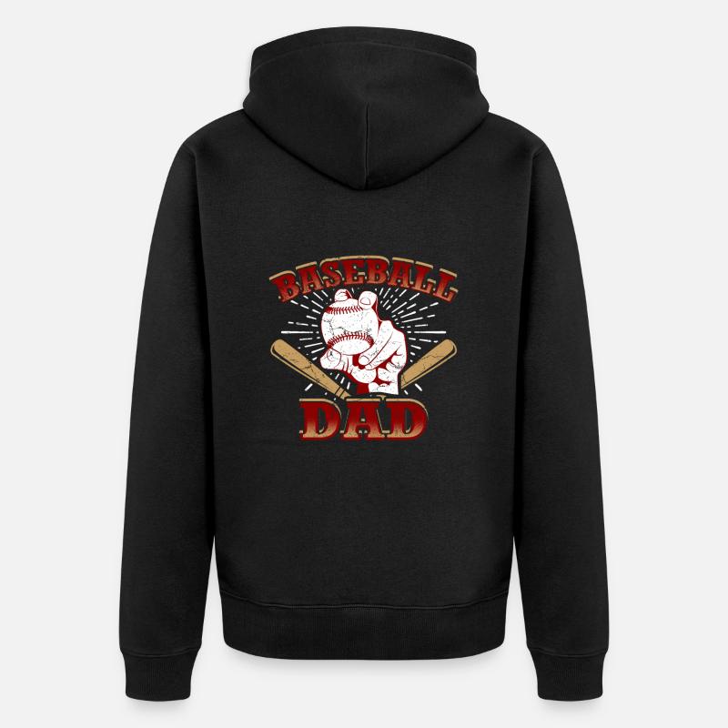 Père du baseball - Veste à capuche bio Premium Unisexe - noir
