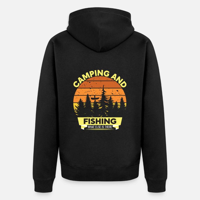 Camping et pêche - Veste à capuche bio Premium Unisexe - noir