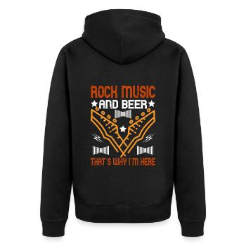 Rock and Roll Bier Liebhaber - Unisex Premium Bio Zip Hoodie - Schwarz - Hinten - Nico (187cm)