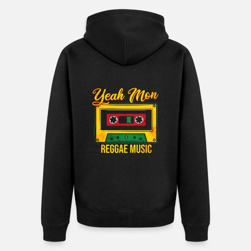 Musique Reggae Jamaïque - Veste à capuche bio Premium Unisexe - noir