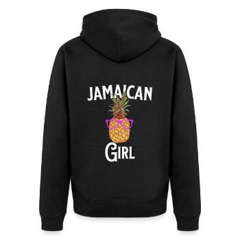 Fille jamaïcaine Jamaïque - Veste à capuche bio Premium Unisexe - noir - Dos - Nico (187cm)