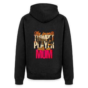 Trompettes Mère Trompette - Veste à capuche bio Premium Unisexe - noir - Dos - Nico (187cm)