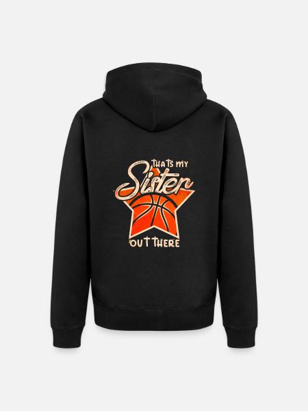 Basketbal Zus Basketballer Meisje - Uniseks Premium bio ziphoodie - zwart