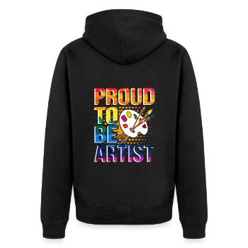 Artistes Peintres Dessin Art - Veste à capuche bio Premium Unisexe - noir - Dos - Nico (187cm)