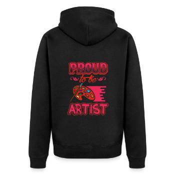 Artistes Peintres Dessin Art - Veste à capuche bio Premium Unisexe - noir - Dos - Nico (187cm)
