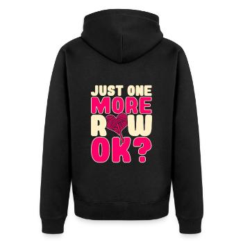 Häckeln Nähen Stricken - Unisex Premium Bio Zip Hoodie - Schwarz - Hinten - Nico (187cm)