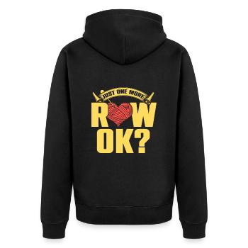 Häckeln Nähen Stricken - Unisex Premium Bio Zip Hoodie - Schwarz - Hinten - Nico (187cm)
