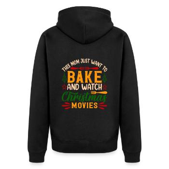 Christmas Baking Mother - Unisex Premium Organic Zip Hoodie - black - Back - Nico (187cm)