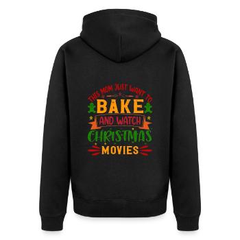 Christmas Baking Mother - Unisex Premium Organic Zip Hoodie - black - Back - Nico (187cm)