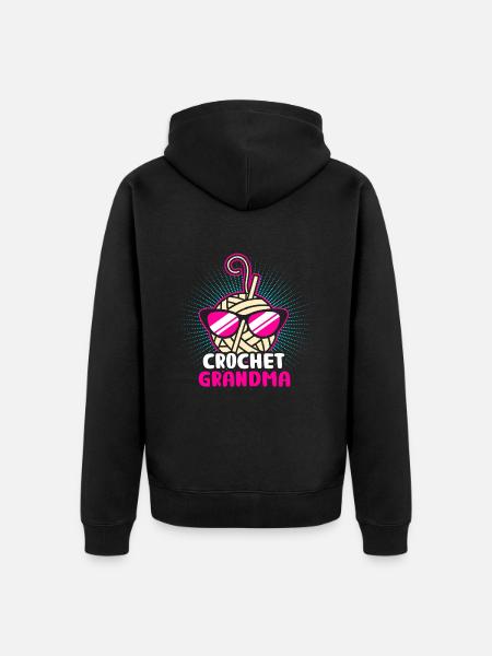 Stricken Grossmutter - Unisex Premium Bio Zip Hoodie - Schwarz