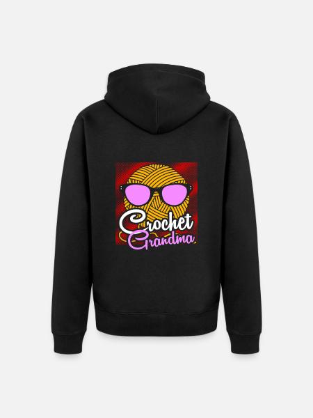 Stricken Grossmutter - Unisex Premium Bio Zip Hoodie - Schwarz